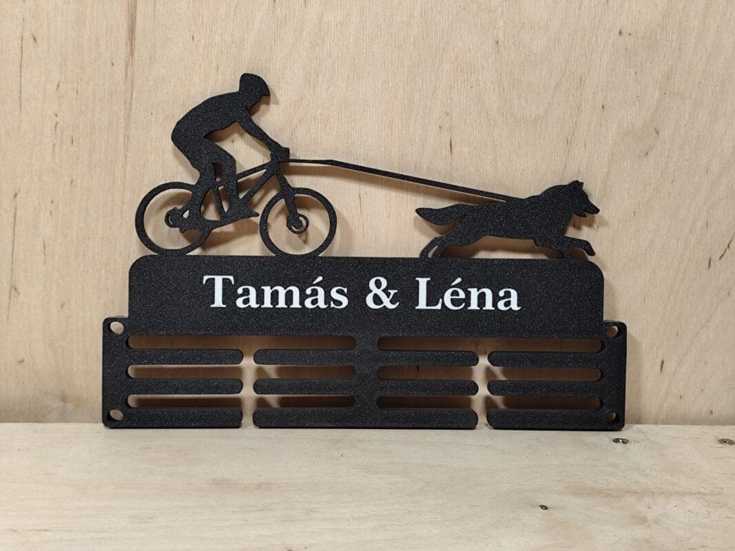 Bikejöring fali éremtartó